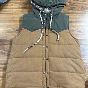 Hem & Thread Tan Plaid-Lined Vest